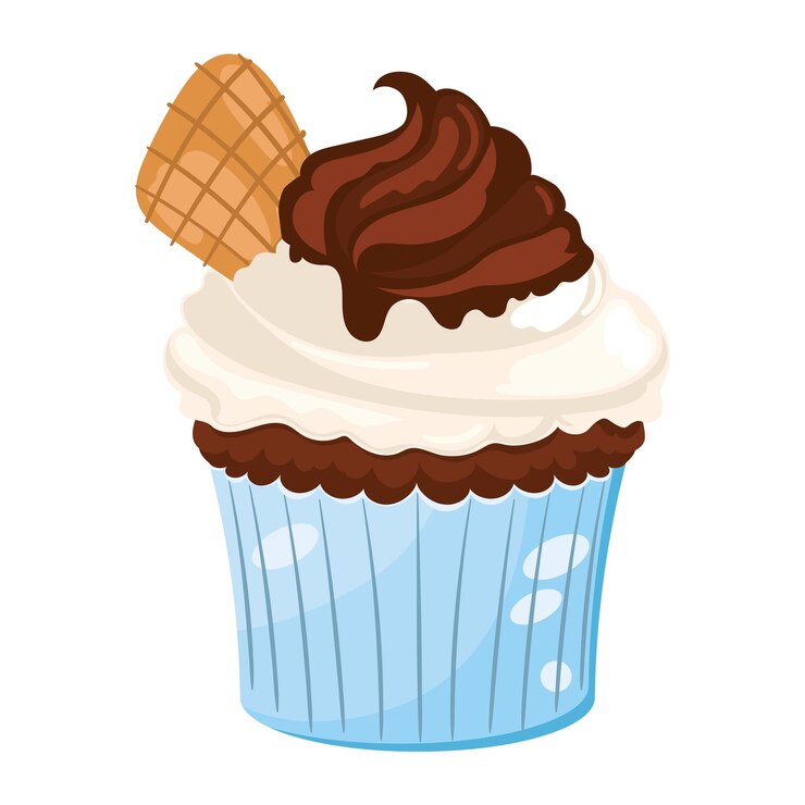 Vettore gratuito cupcake con un disegno di icona di biscotto