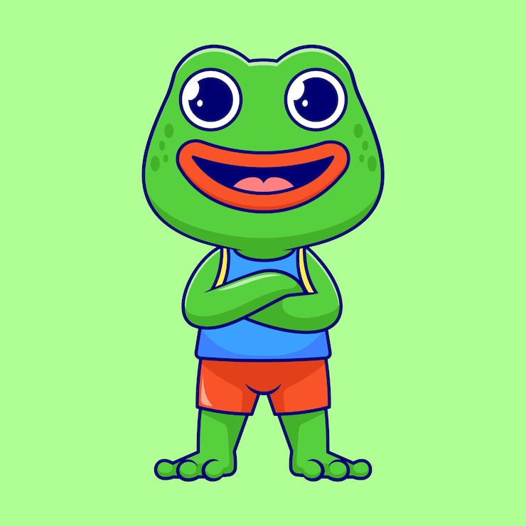 Vettore gratuito cute frog folding hand cartoon vector icon illustration animal nature icon isolato flat vector