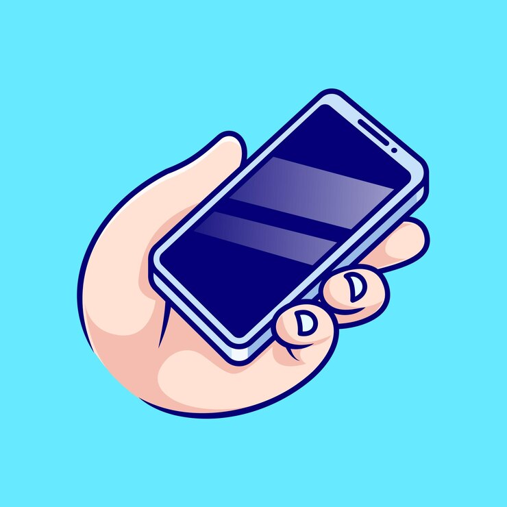 Vettore gratuito cute hand holding phone cartoon vector icon illustration people technology icon isolated flat