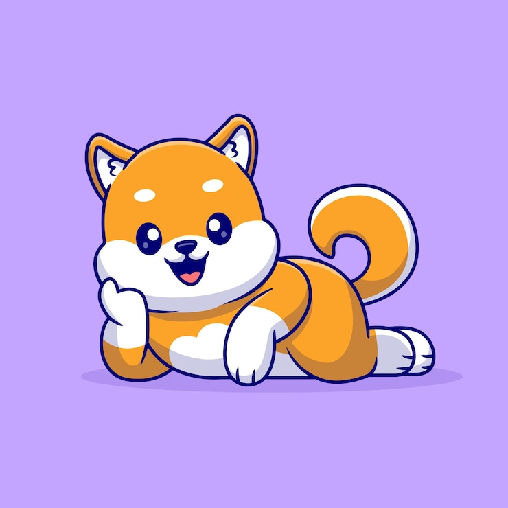 Vettore gratuito cute shiba inu dog lay on floor cartoon icon vector illustrazione animale natura icon isolato piatto