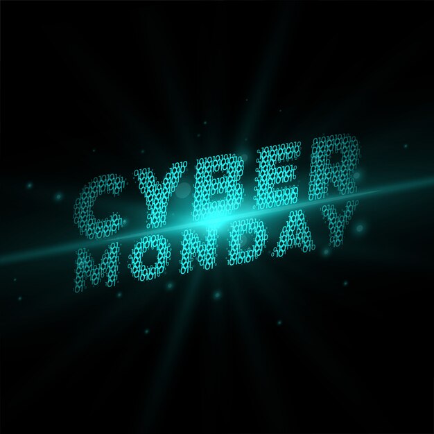 Cyber lunedì scritto in banner in stile tecnologico