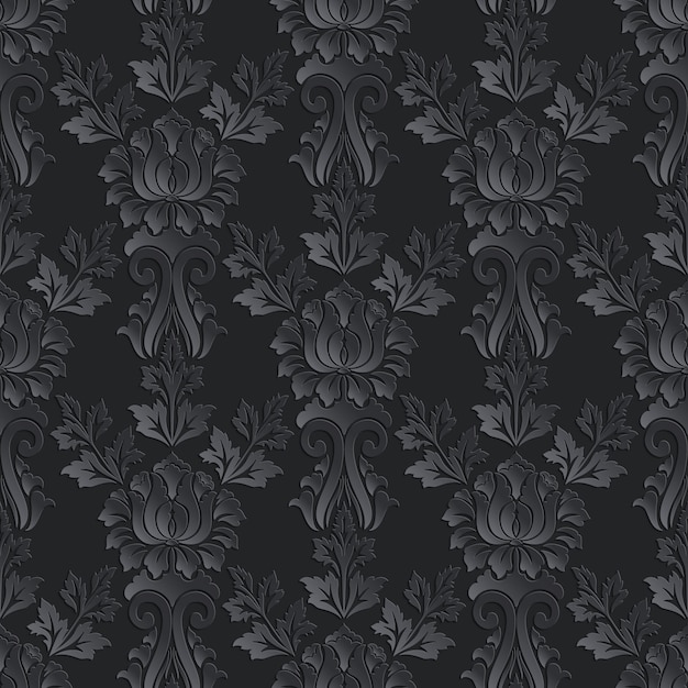 Damasco seamless pattern sfondo scuro