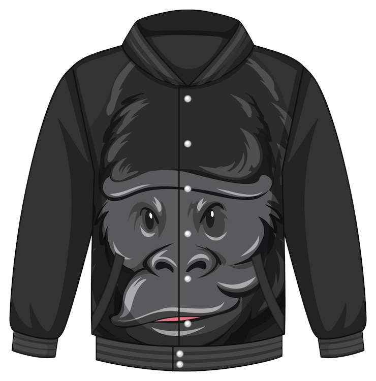 Vettore gratuito davanti del bomber con motivo gorilla