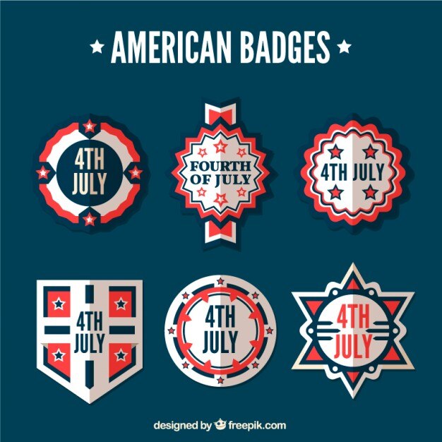 Vettore gratuito decorativi distintivi american flat