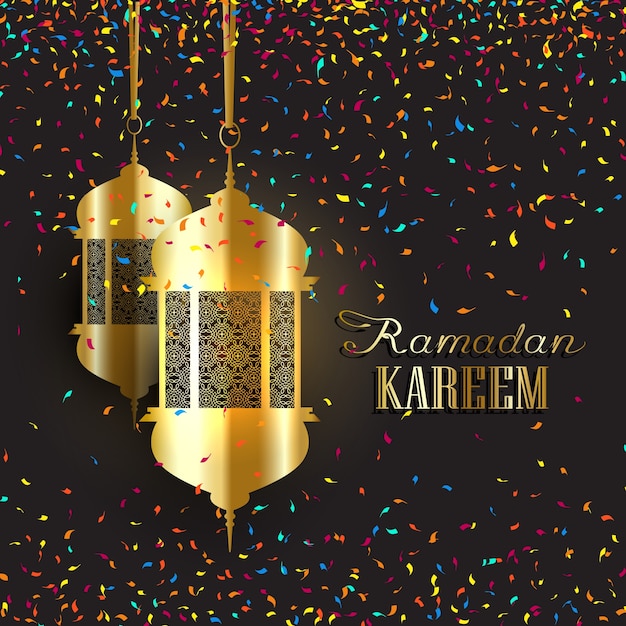 Decorativo Ramadan sfondo con confetti