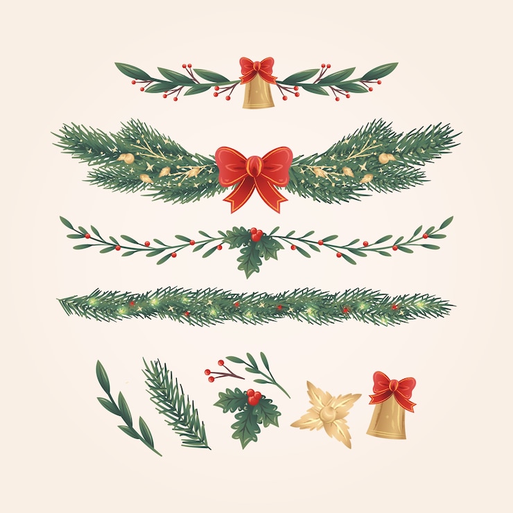 Vettore gratuito decorazione natalizia disegnata a mano