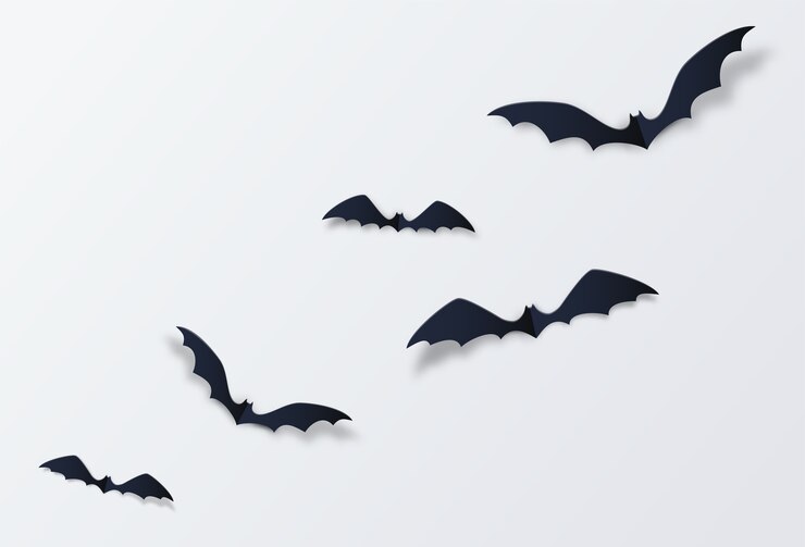 Decorazioni da pipistrello di Halloween. Stile taglio carta.
