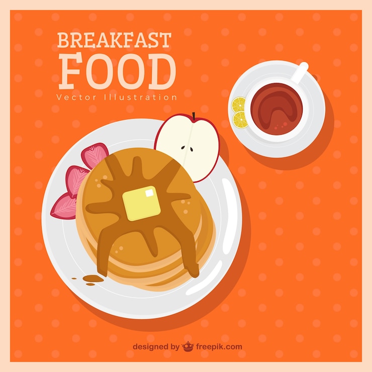 Vettore gratuito deliziose frittelle per colazione