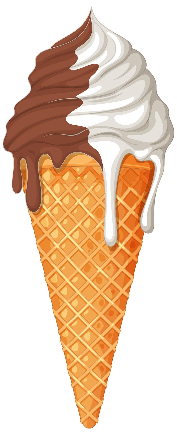 Vettore gratuito delizioso gelato al cioccolato e alla vaniglia