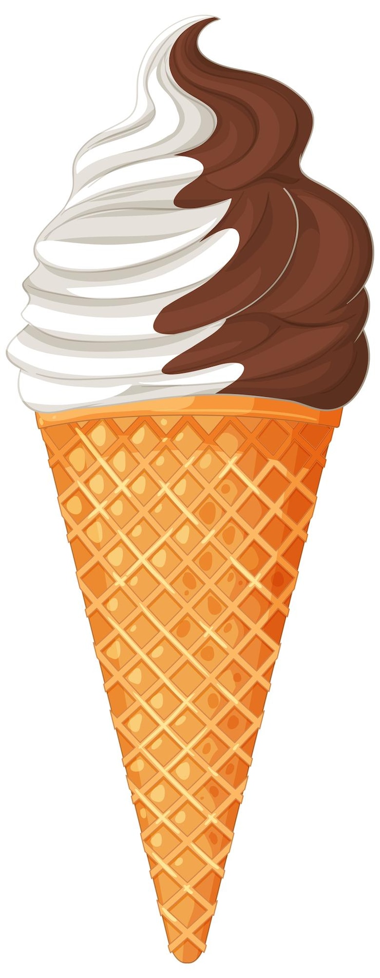 Vettore gratuito delizioso gelato al cioccolato e alla vaniglia