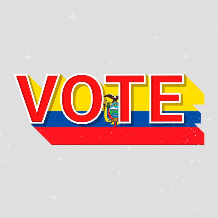 Vettore gratuito democrazia vettoriale del testo del voto elettorale dell'ecuador
