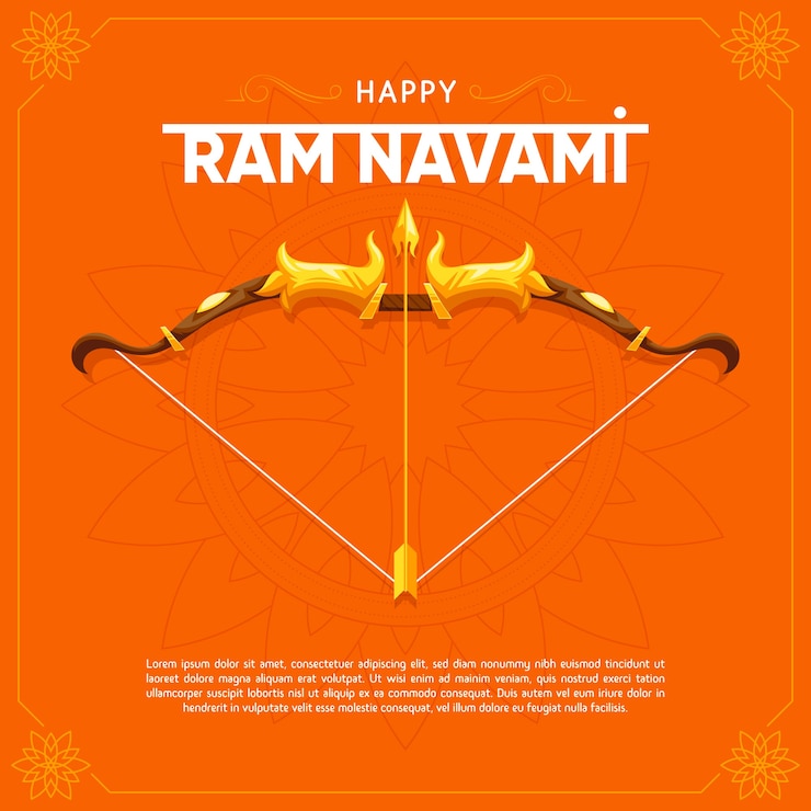 Vettore gratuito design artistico per ram navami day