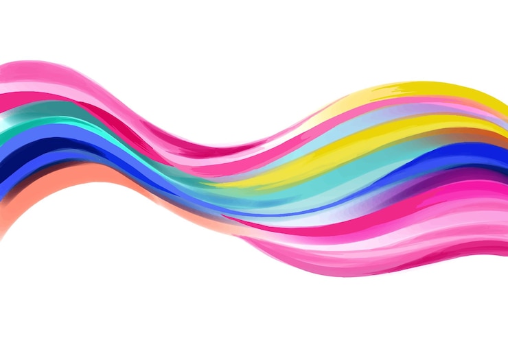 Vettore gratuito design astratto, colorato, elegante e fluente delle onde