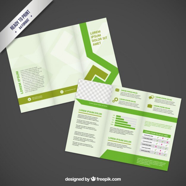 Vettore gratuito design brochure in toni verdi