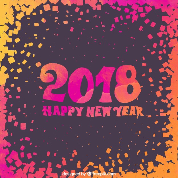 Design colorato per il nuovo anno 2018