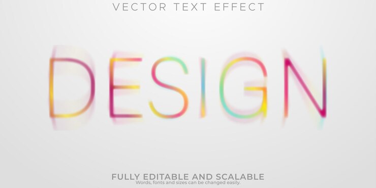 Vettore gratuito design creativo effetto testo arcobaleno modificabile e stile di testo colorato
