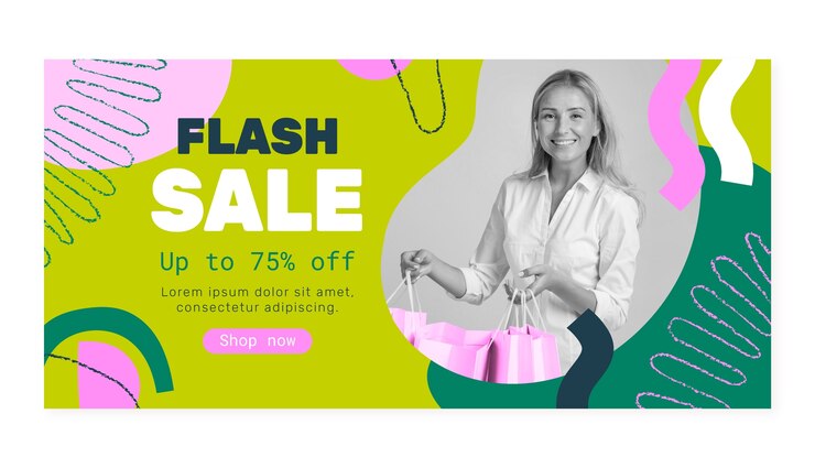 Vettore gratuito design del banner di vendita dello shopping