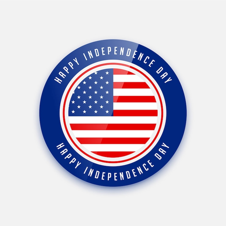 Vettore gratuito design del distintivo del giorno dell'indipendenza del 4 luglio