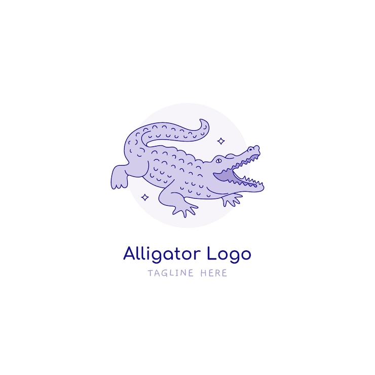 Vettore gratuito design del logo alligatore disegnato a mano