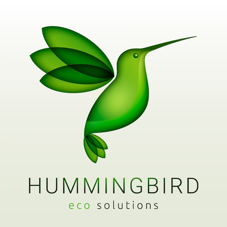 Vettore gratuito design del logo colibrì sfumato