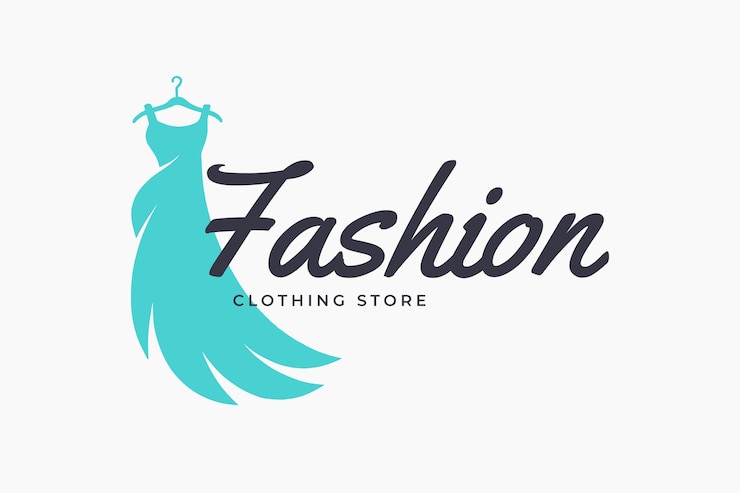 Vettore gratuito design del logo del negozio di abbigliamento disegnato a mano