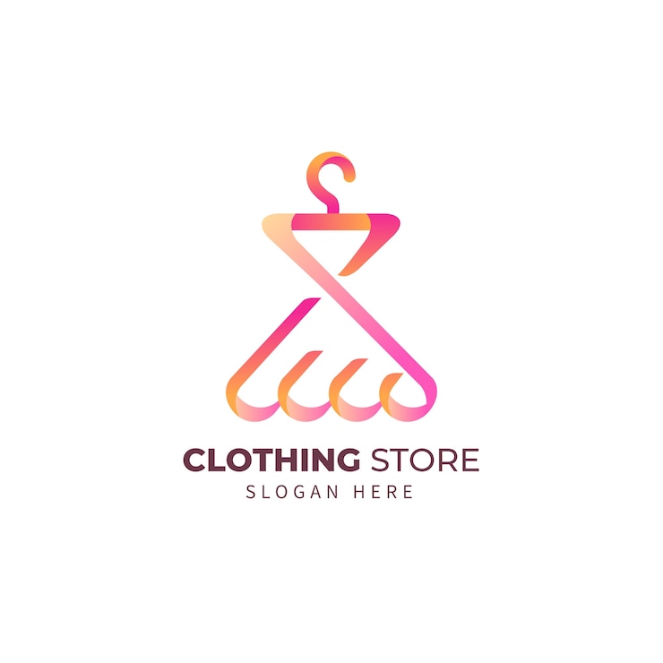Vettore gratuito design del logo del negozio di abbigliamento sfumato