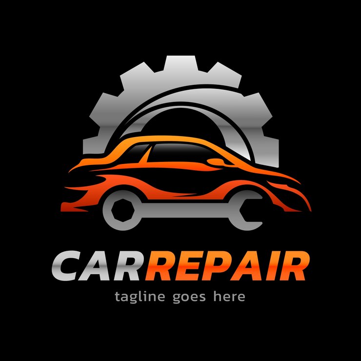 Vettore gratuito design del logo del servizio auto sfumato