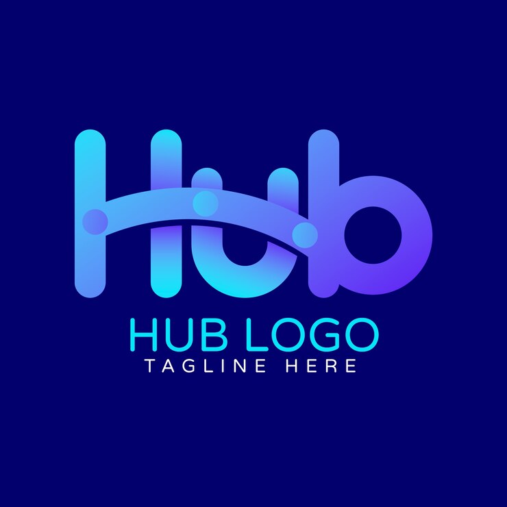 Vettore gratuito design del logo dell'hub sfumato