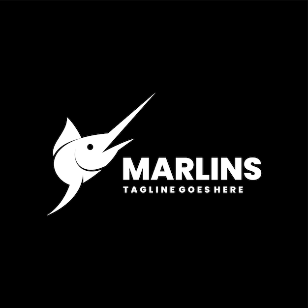 Design del logo della sagoma di Marlins