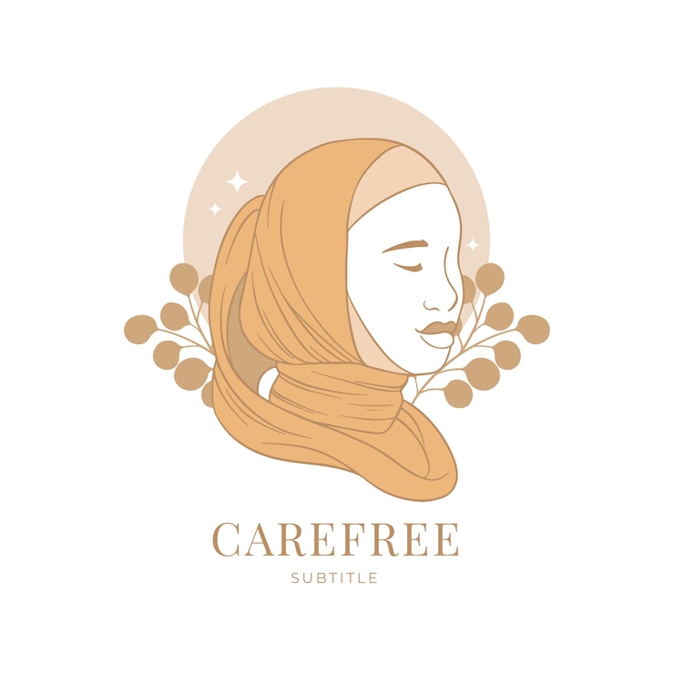 Vettore gratuito design del logo della sciarpa disegnata a mano