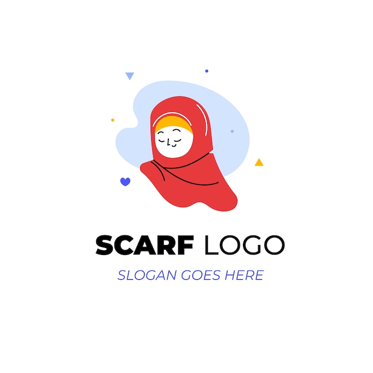 Vettore gratuito design del logo della sciarpa disegnata a mano