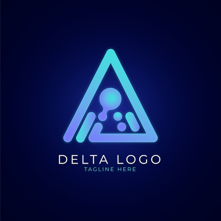 Vettore gratuito design del logo delta sfumato
