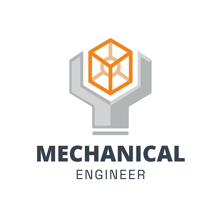 Vettore gratuito design del logo di ingegneria meccanica
