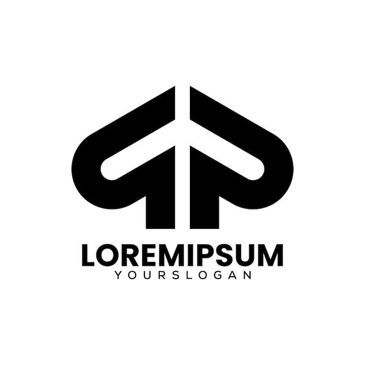 Vettore gratuito design del logo lettera doppia p