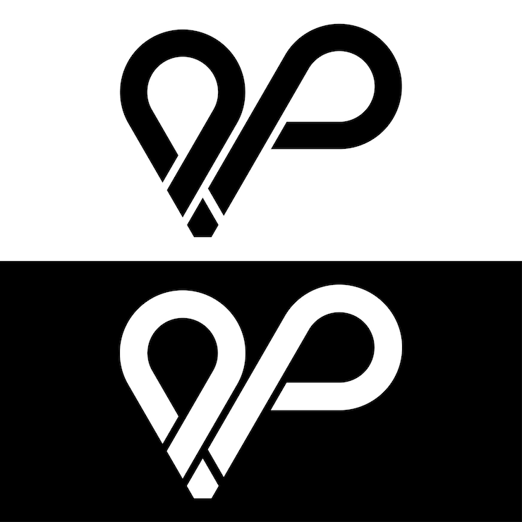 Vettore gratuito design del logo lettera o e p
