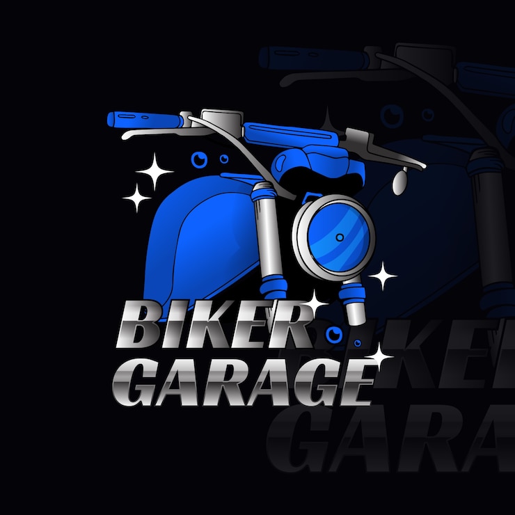 Vettore gratuito design del logo motociclista disegnato a mano