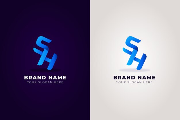 Design del logo sh sfumato
