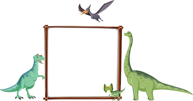 Design del modello di banner con molti dinosauri