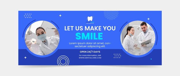 Design del modello di copertina di facebook della clinica dentale