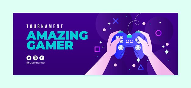 Design del modello di copertina di facebook di gioco