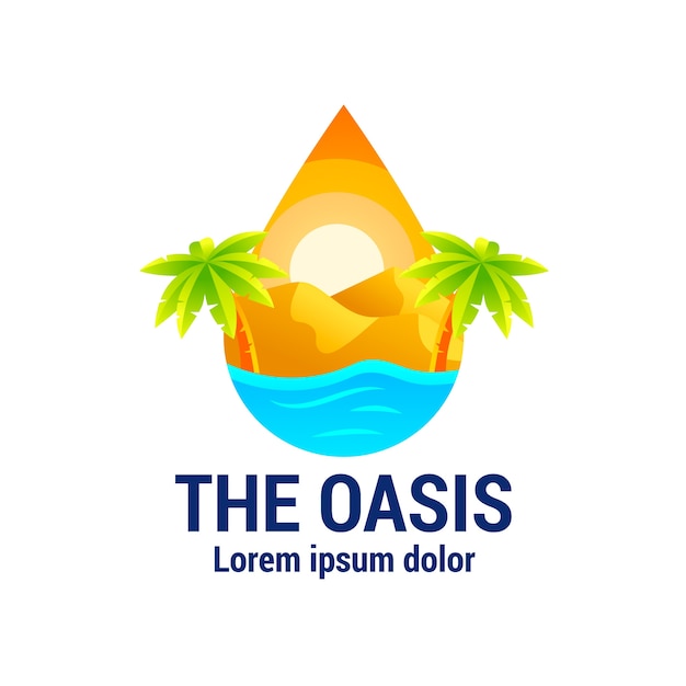 Design del modello di logo dell'oasi sfumata