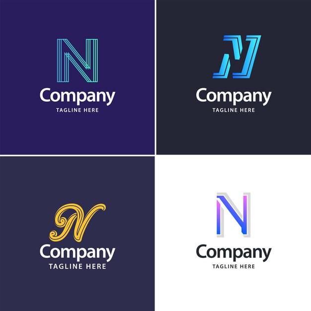 Design del pacchetto logo grande lettera N