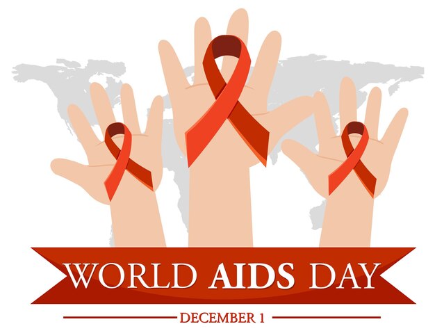 Design del poster della giornata mondiale contro l'AIDS