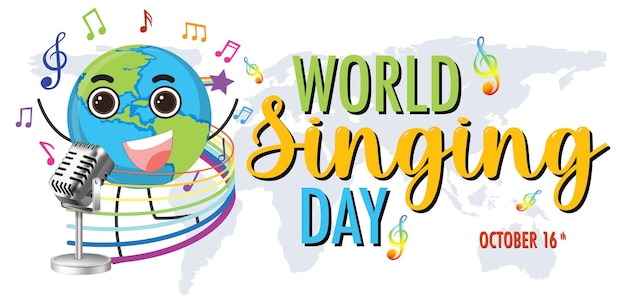 Design del poster della giornata mondiale del canto