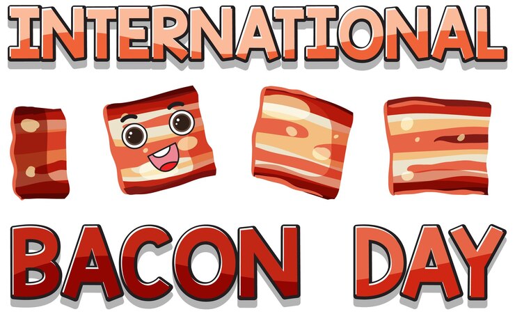 Vettore gratuito design del poster per la giornata internazionale della pancetta