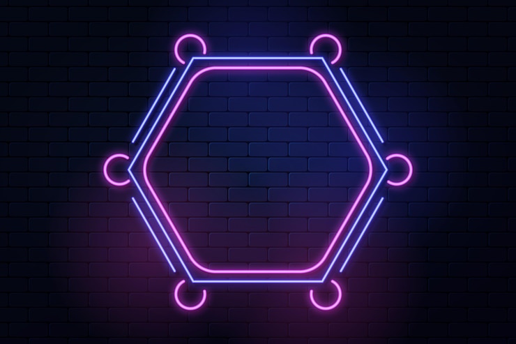 Vettore gratuito design del telaio al neon