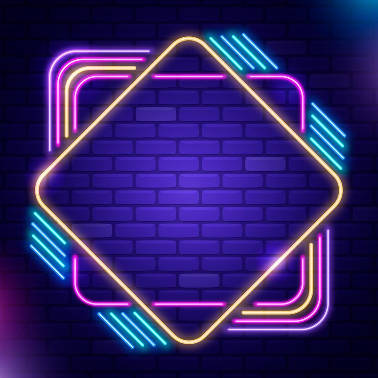 Vettore gratuito design del telaio al neon