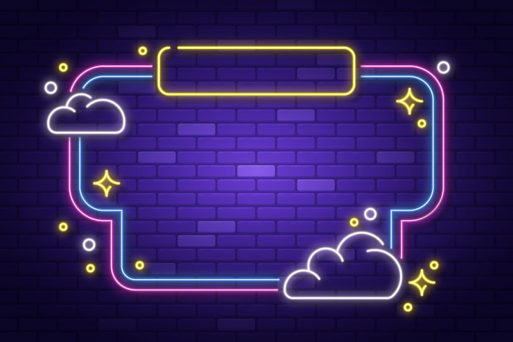 Vettore gratuito design del telaio colorato al neon