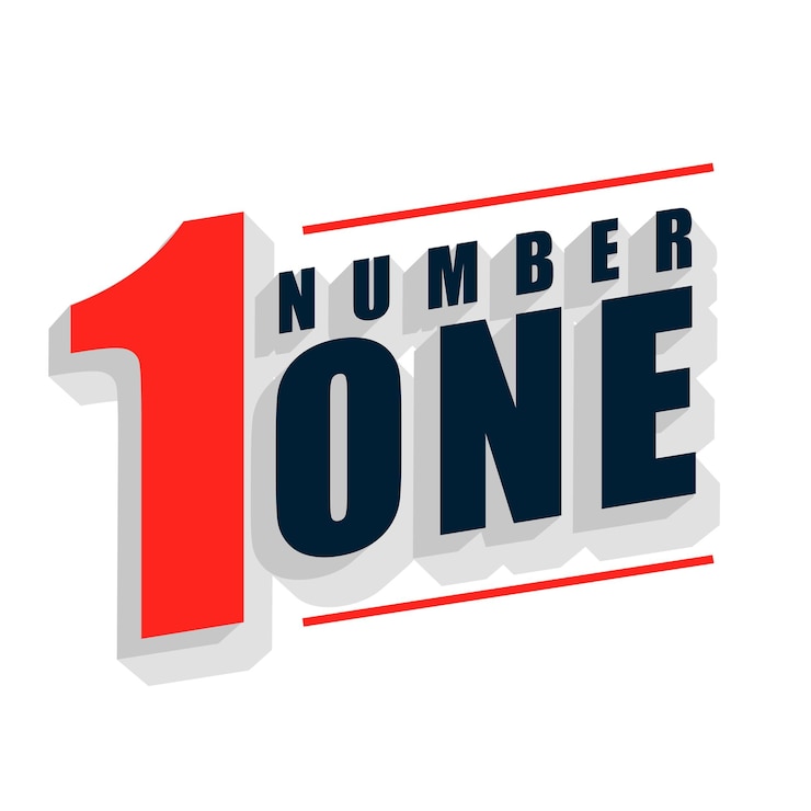 Vettore gratuito design dell'etichetta vincitore numero uno piatto