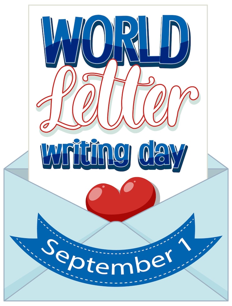 Vettore gratuito design della bandiera della giornata mondiale della scrittura delle lettere